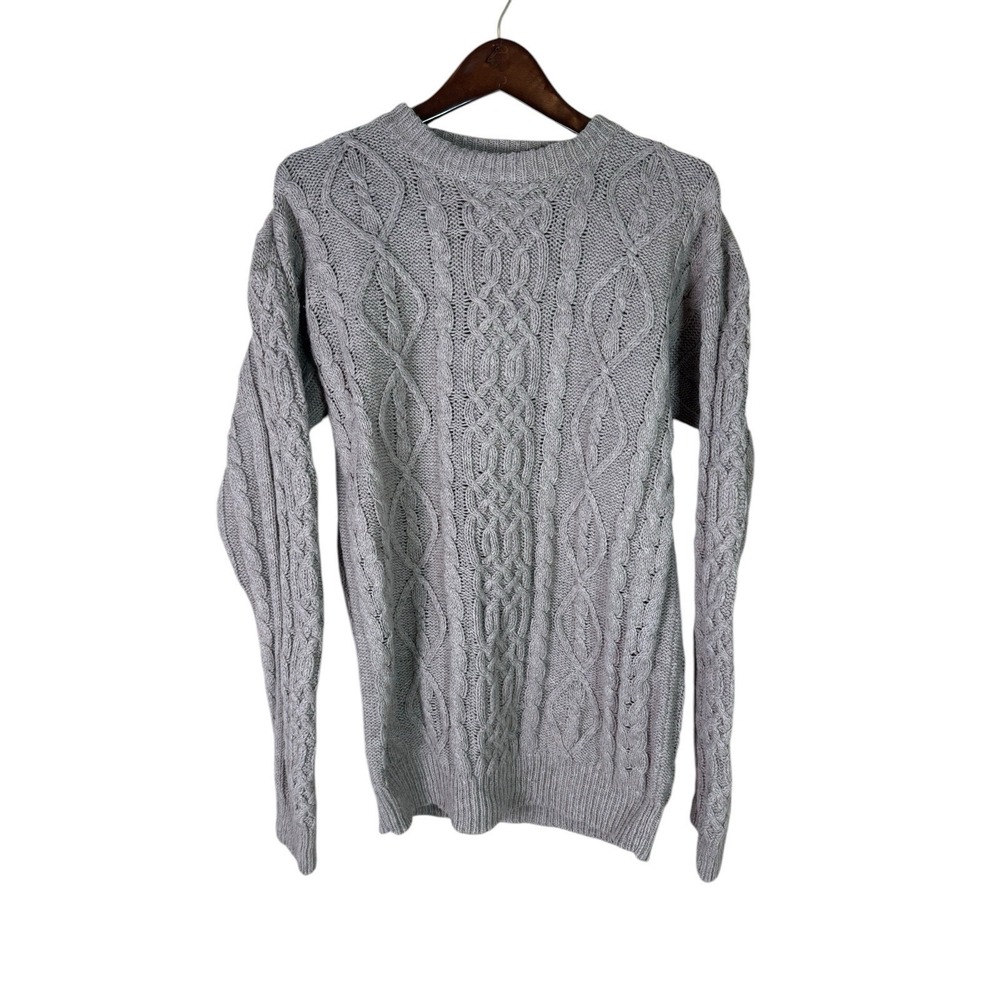 Tan Vintage Cable‎ Knit Irish Sweater Size Large